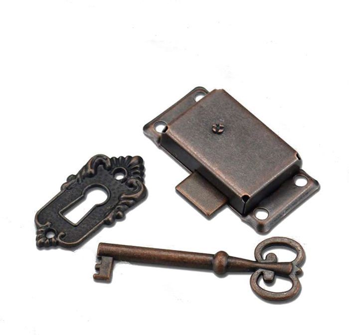 Serrure à Barre Rotative Pour Meuble - Marque Lehmann, Couleur Marron - Dimensions 28x55 Mm - Serrure Décorative