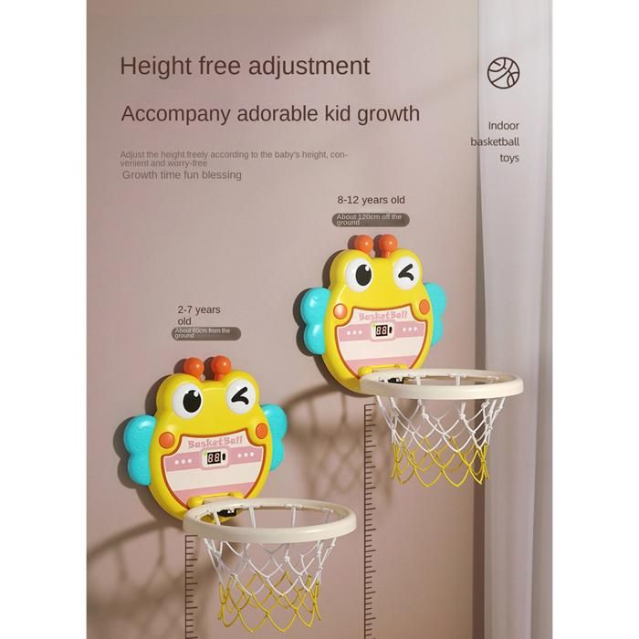 Yimore Panier de Basket Interieur Mini Panier Basket Enfant pour Chambre Mural avec 4 Ballons Jeux de Basketball Jouets Cadeau Garçons