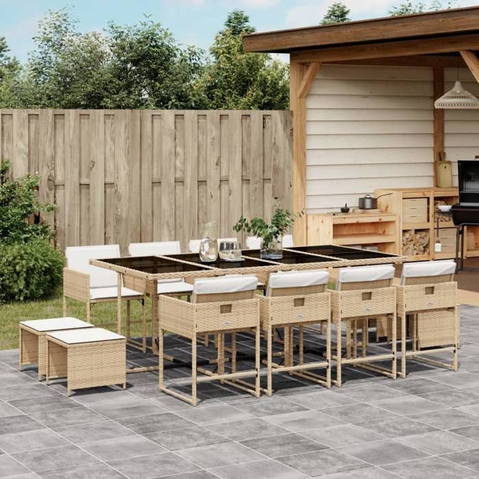 vidaXL Ensemble à manger de jardin 13 pcs