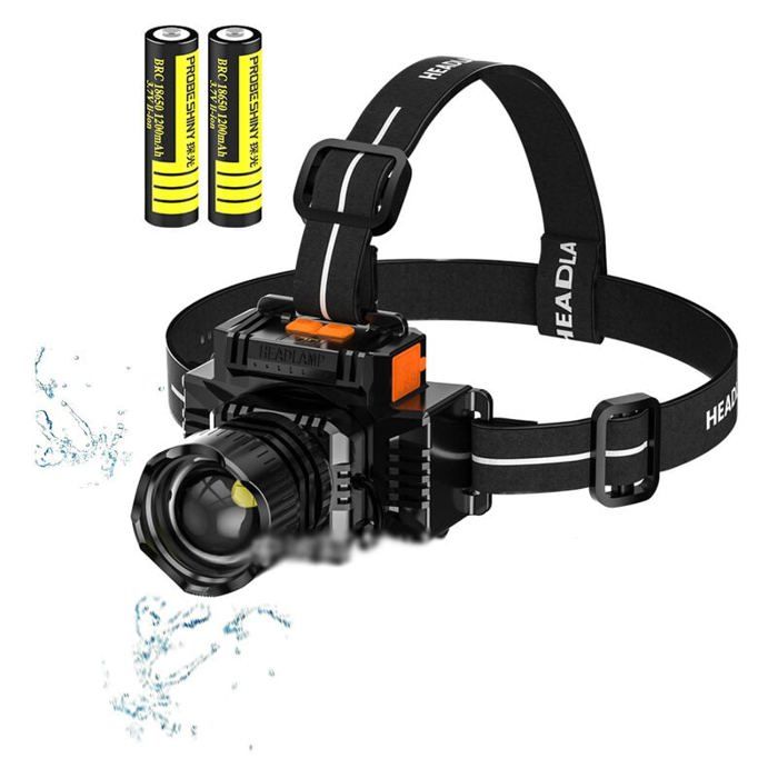Lampe Frontale - YYV - Rechargeable - Puissante - Zoomable - 3 Modes ...