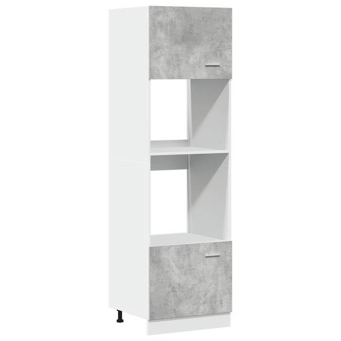Armoire à micro-ondes haute qualité Gris béton 60x57x207 cm Aggloméré ZLH•846804753