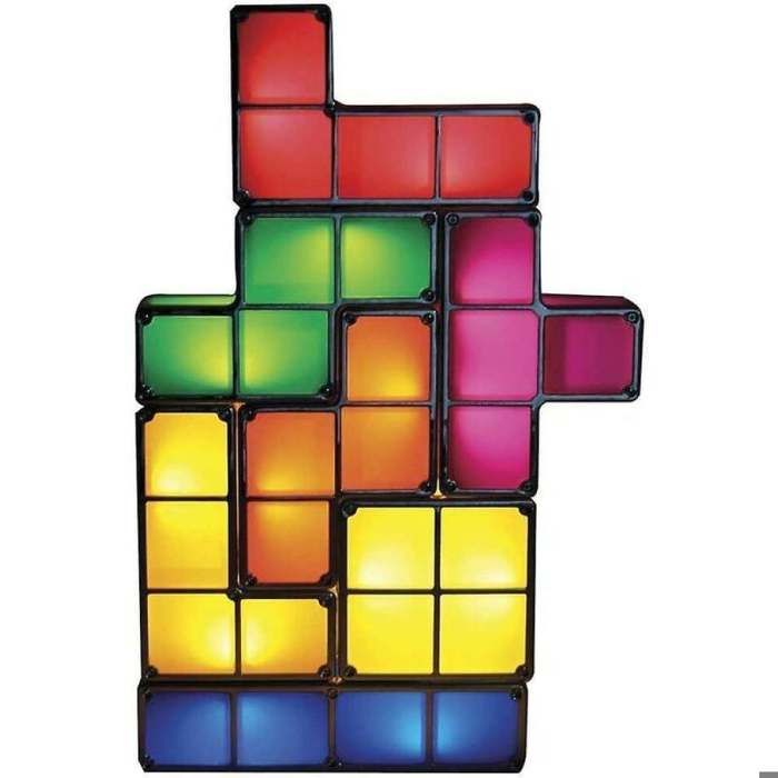 Lampe de table rétro Lampe dambiance LED empilable blocs de construction 7 couleurs effet néon créatif lampe décorative