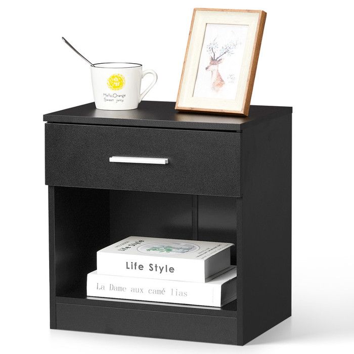 Table de Chevet Table de Nuit Commode Chambre avec 1 Tiroir Convient pour Salon Chambre 39 x 29 x 41 cm Noir Table de Chevet Table de Nuit Commode Chambre avec 1 Tiroir Convient pour Salon Chambre 39 x 29 x 41 cm Noir