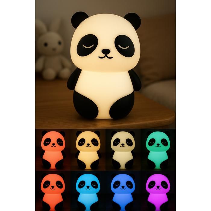 Veilleuse Panda lampe LED en silicone portable lumière multicolore avec télécommande luminosité et couleur réglables Cadeau