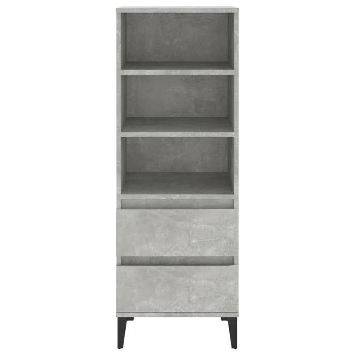 Gris Armoire haute - SOLOMOON - BUFFET DE SALON - Gris béton 40x36x110 cm - Bois dingénierie FR3453