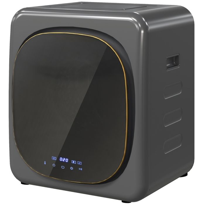 Mini séchoir dune capacité de 4kg avec écran tactile LED jusquà 60°C 800W séchoir à évacuation mural indépendant gris - Generic