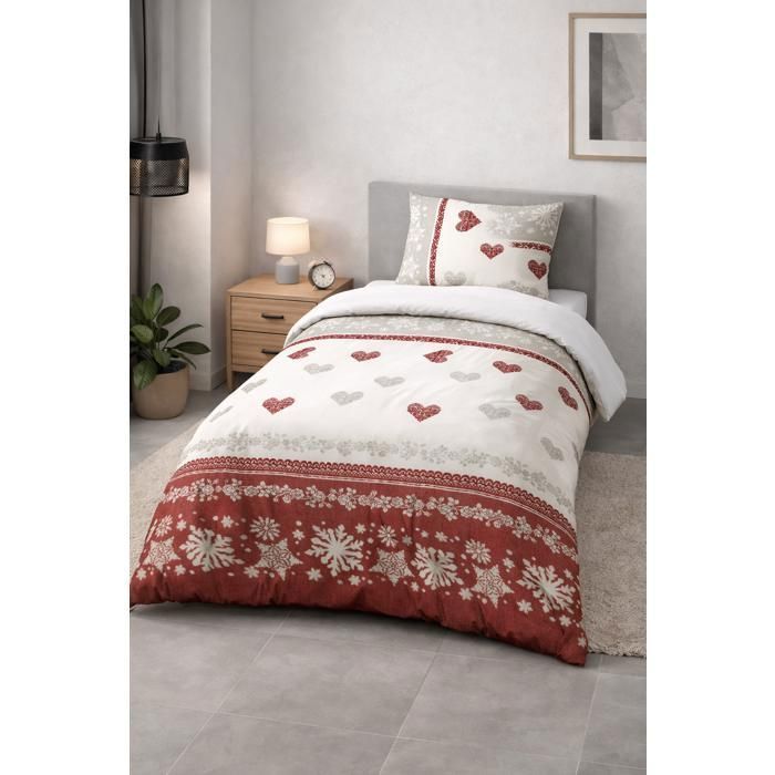 Couette légère imprimée / Non tissé blanc - 1 personne 140 x 200 - MORTREUX
