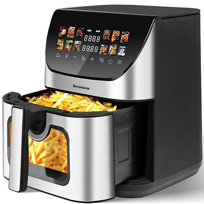 Friteuse à air chaud  Airfryer 85 L Airfryer avec fenêtre transparente et écran couleur écran tactile LED couleur - Yulinland