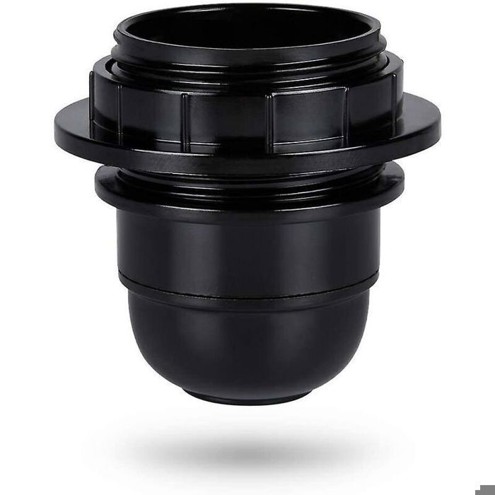 Douille E27 noire - DEKOPRO - Filetage extérieur - Bouchon à clipser - Filetage intérieur M10x1