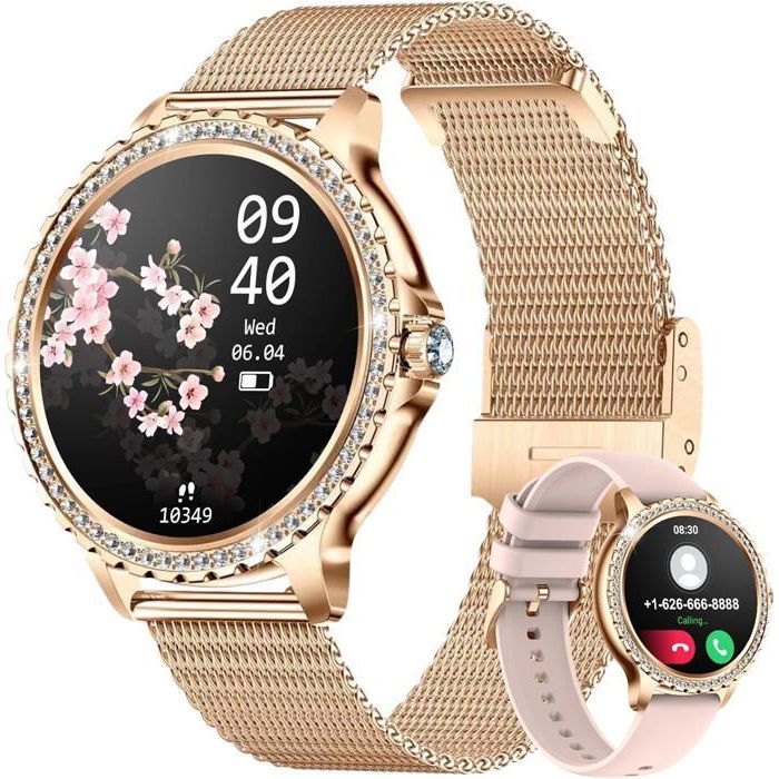 Montre Connectée Femme Bluetooth Appels Pour Android Ios Sport Activity Tracker Montre Femme Connectée mesh-rose g MONTRE BLUETOOTH