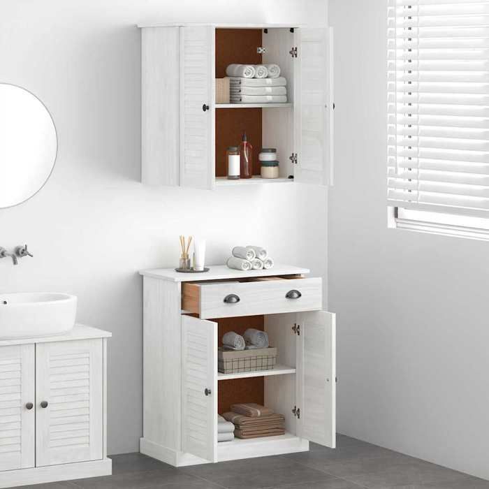 Meuble Rangement - HAOSHOP - Ensemble de mobilier de salle de bain avec étagère VIGO 2 pcs&01_29557