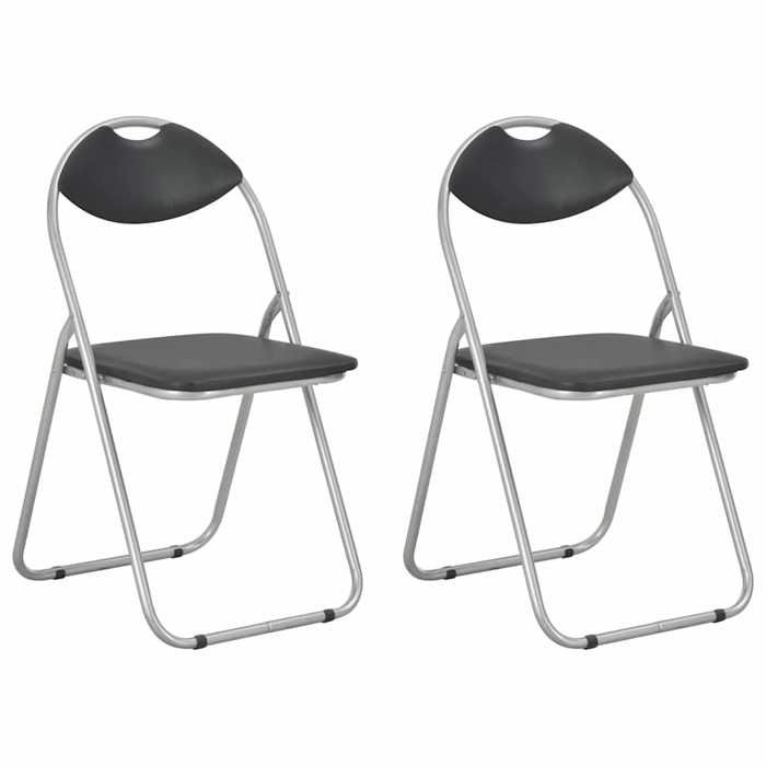 Meilleure MEUBLE Chaises pliantes à manger lot de 2 noir similicuir&01_7169