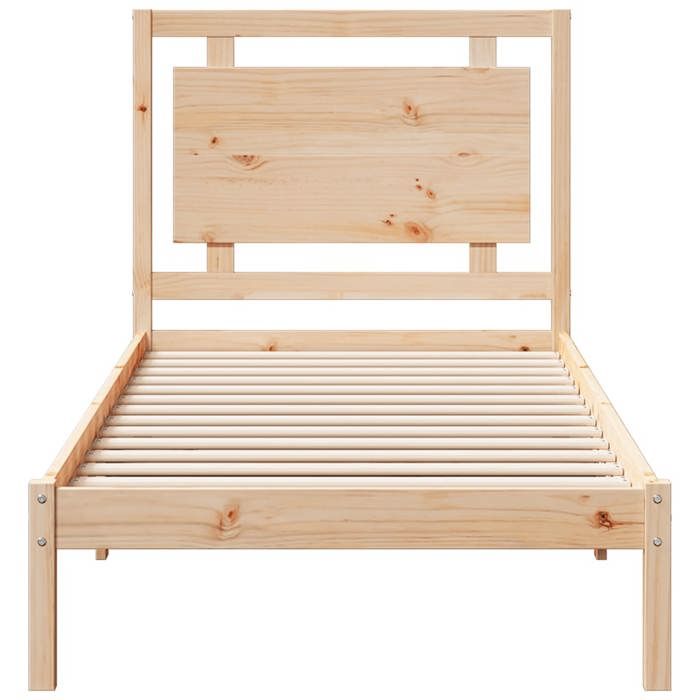 Structure de lit - HAOSHOP - Cadre de lit extra long sans matelas 100x210 cm bois massif&01_99818