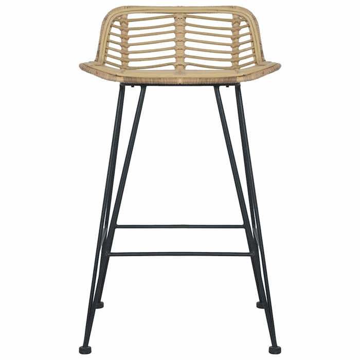 BEAU Chaise dîlot - Chaise Haute - Chaises de bar - lot de 2 - rotin - Naturel - 46x48x79 cm[69619]