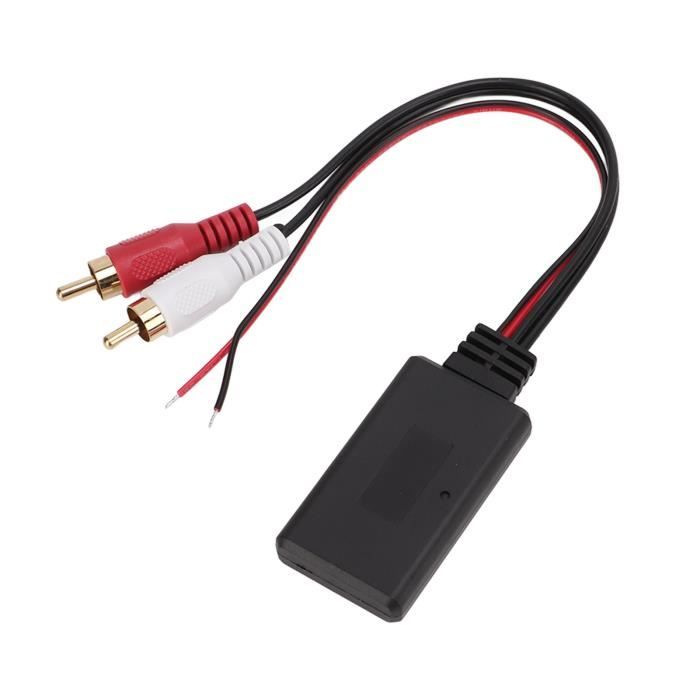 Akozon adaptateur audio RCA Adaptateur AUX RCA résistant à la chaleur ABS  universel de module sans fil Bluetooth de voiture pour