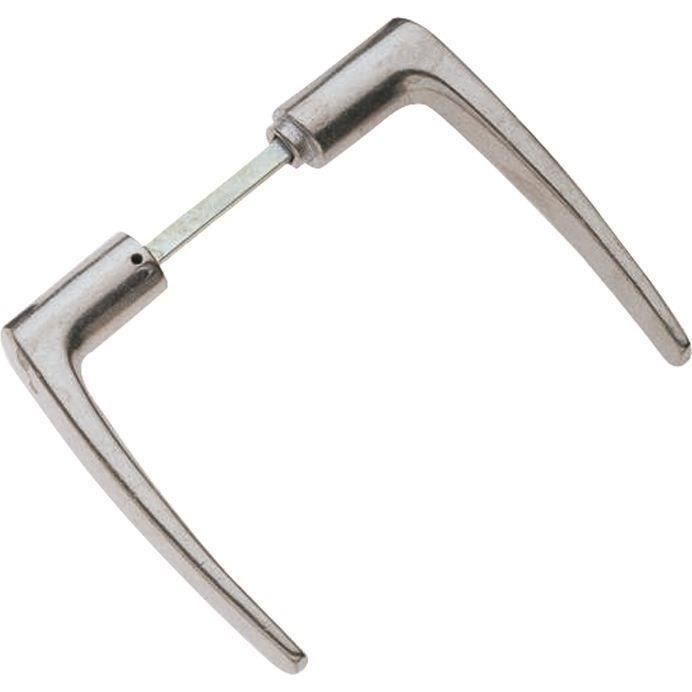 Béquille double carré de 6 aluminium poli