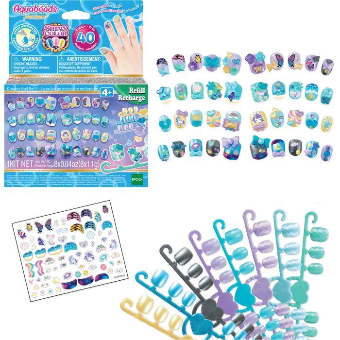 Recharge AQUABEADS 35009 – Manucure Enchantée avec 40 Ongles et Décorations