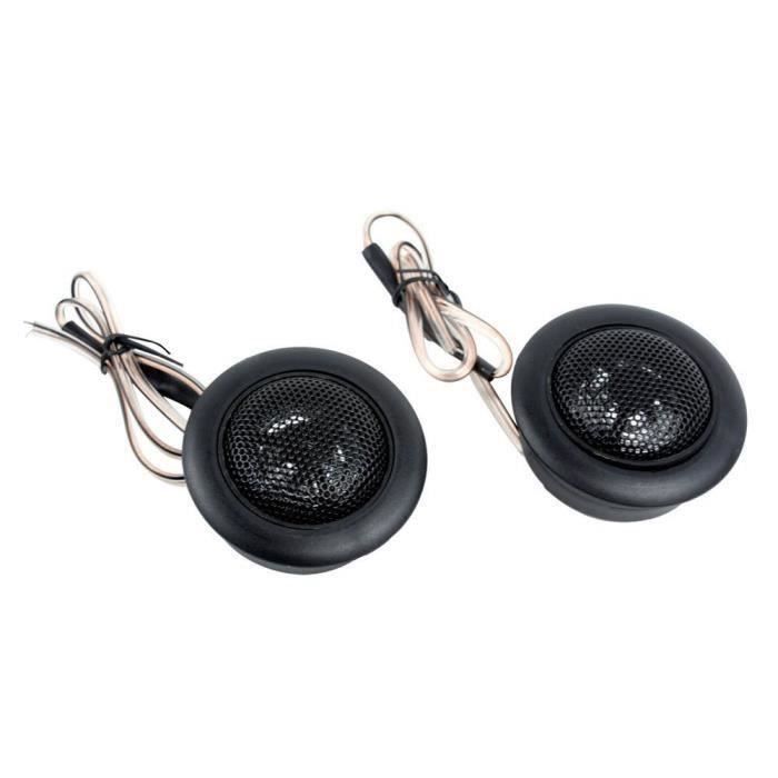 2 Pieces Haut-parleurs de voiture Haut-parleurs de dome Haut-parleurs de stereo de voiture Tweeters a dome de voiture - noir