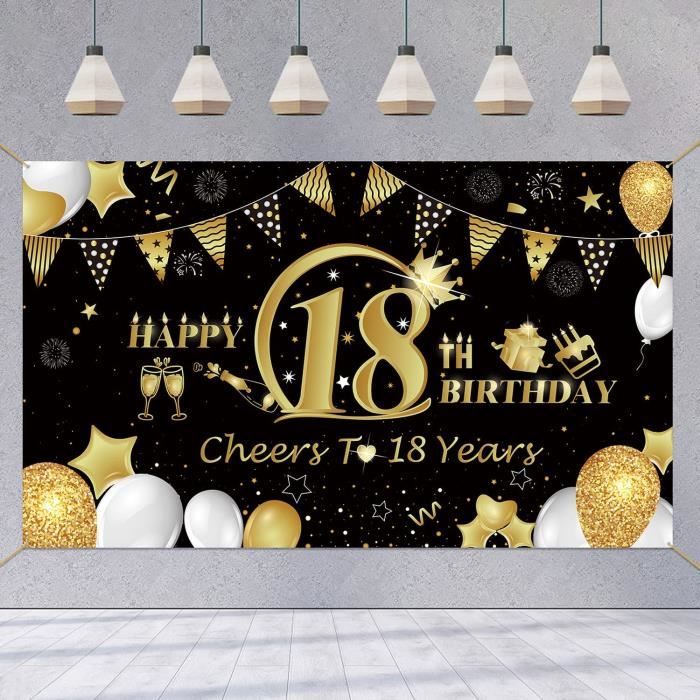 Bannière 18e Anniversaire Fille – Déco Rose Gold Géante 180x110 Cm Pour Fête Inoubliable