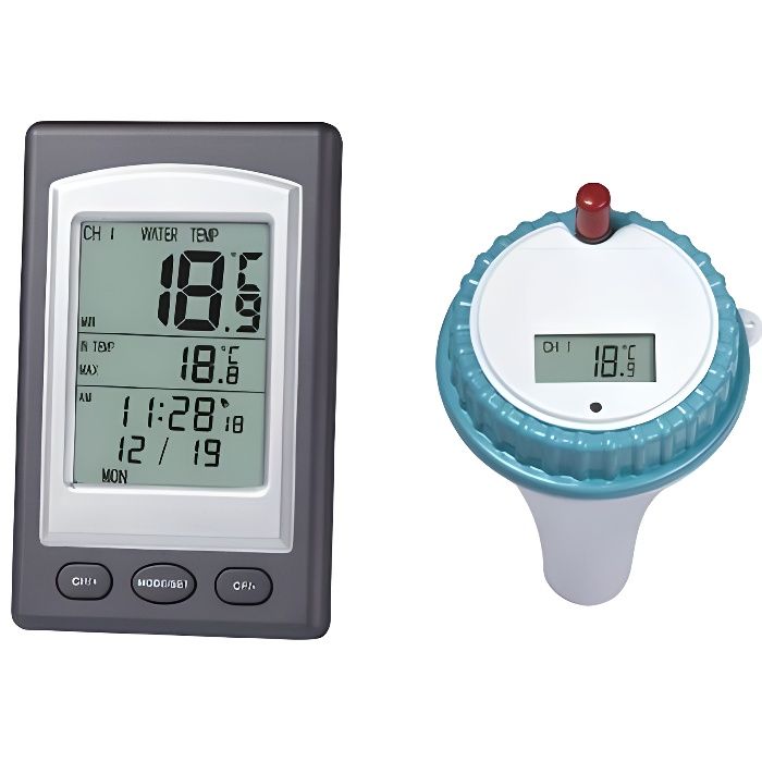 Thermomètre De Piscine Sans Fil Rechargeable WiFi - Avec Moniteur Intérieur Température & Humidité - Étanche IP67