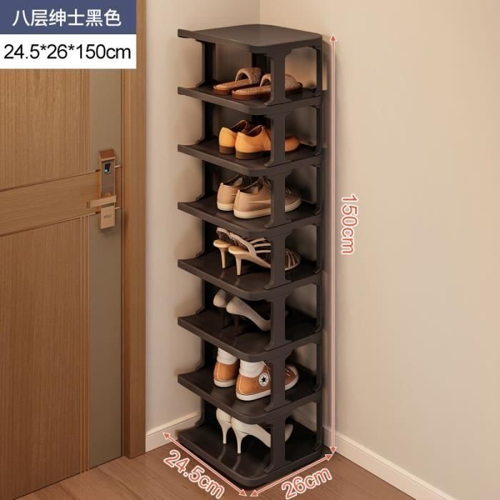 Lot 4 Porte-chaussures Muraux Sans Perçage - Étagement - Pour Salle De Bain, Entrée - Noir
