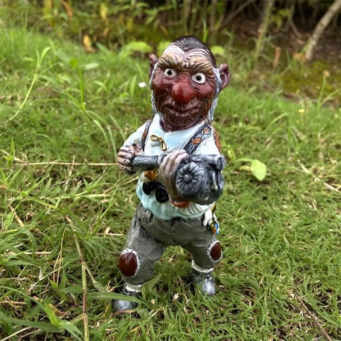 Statue De Jardin Nain Zombie - Décoration Effrayante Pour Halloween - Résine, 10.5x10.5 Cm - Pour Intérieur Et Extérieur