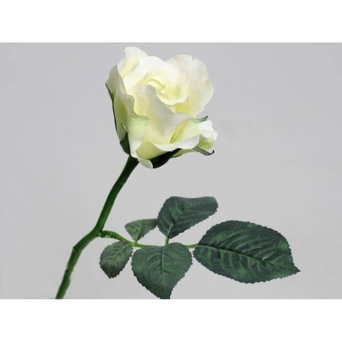 Fleur coupee synthetique rose blanche tige 30 cm - h - Cdiscount Maison