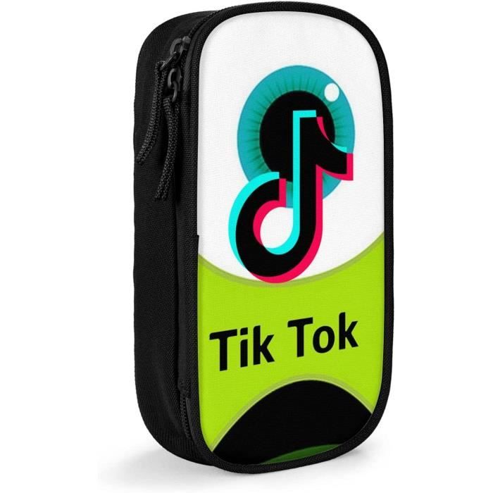 TIK Tok Pencil Pen Case WidePen Bag avec fermeture éclair Noir[34