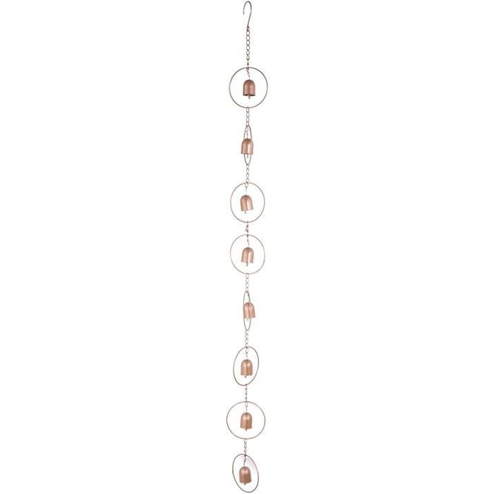 Chaîne De Pluie Décorative Yusat - 1.7m Avec Oiseaux Mobiles - Fer Bronze - Pour Gouttières Extérieur