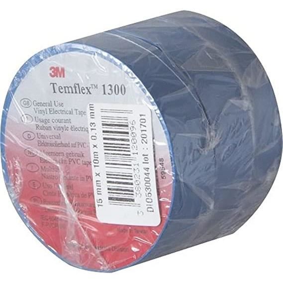 Lot de 3 rouleaux ruban adhésifs (15mm) 10m - Bleu