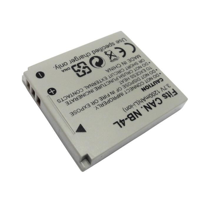 Batterie pour Appareil photo Canon Powershot sd30 type nb4l 3.7v 760mah Cdiscount Appareil