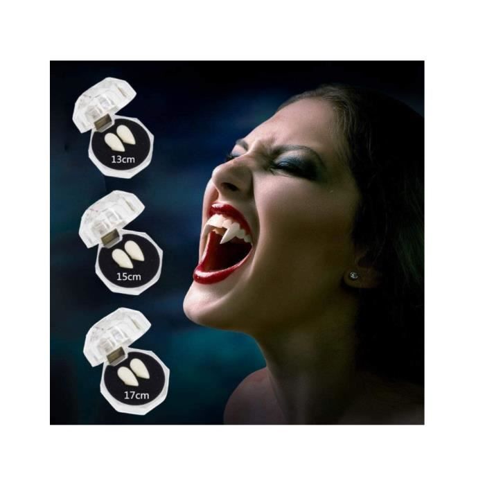 Kit 4 Paires De Crocs De Vampire Prédécoupés - 13 à 19 Mm - Pour Cosplay Halloween - Résine Sûre