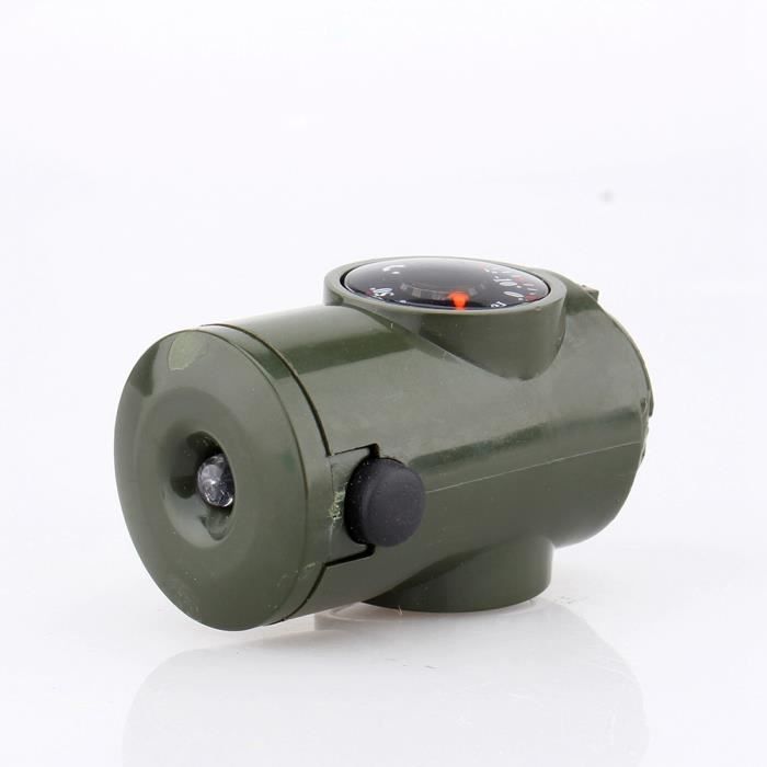 qutianshop® nouveau 7 en 1 camping survival whistle compas thermomètre kit loupe lampe de poche
