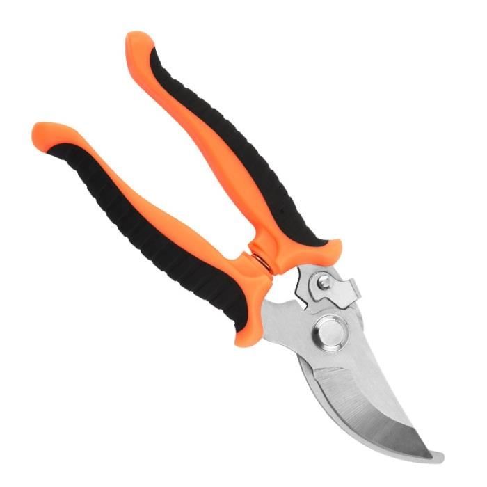 2 Sécateurs De Jardin Professionnels - Lame Acier 3Cr13, Coupe Max 2,2cm, Longueur 16,7cm, Verrou Sécurité, Ergonomiques