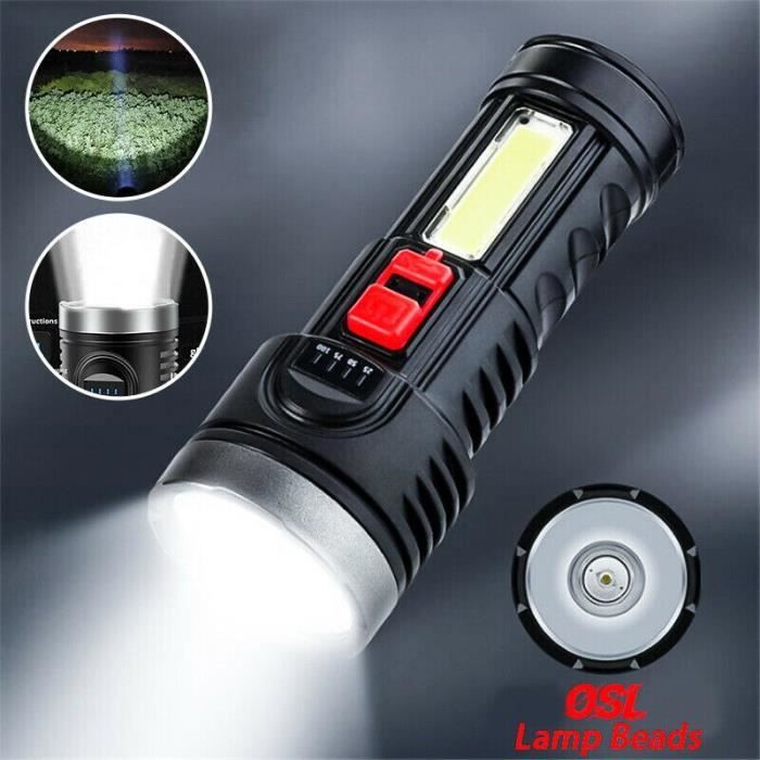 Randonnée Lampe de Poche LED Rechargeable Ultra Puissante Lampe de Torche avec 3 Modes Eclairage Luminosité Forte/Faible/Clignotant pour Camping Durgence Randonnée Lampe de Poche LED Rechargeable Ultra Puissante Lampe de Torche avec 3 Modes Eclairage Luminosité Forte/Faible/Clignotant pour Camping Durgence