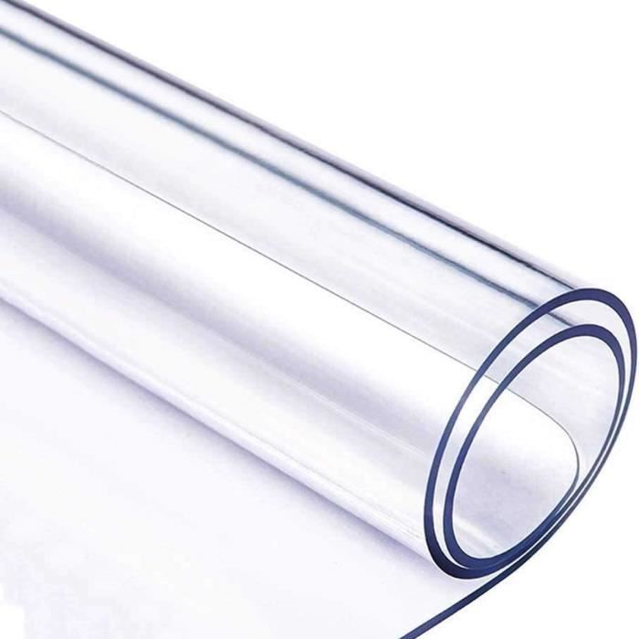 Nappe Ronde En PVC De 132,1 Cm De Diamètre - Protection De Table Ronde Transparente - Imperméable Et Résistante à L'huile - Robuste Et épaisse - Pour Table à Manger, Fêtes Et