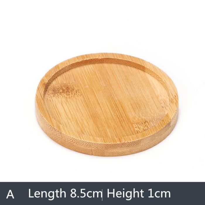 Gativs Lot 2 Plateaux Service Bambou 10 Cm - Soucoupes Rondes Pour Pots De Fleurs Et Décoration