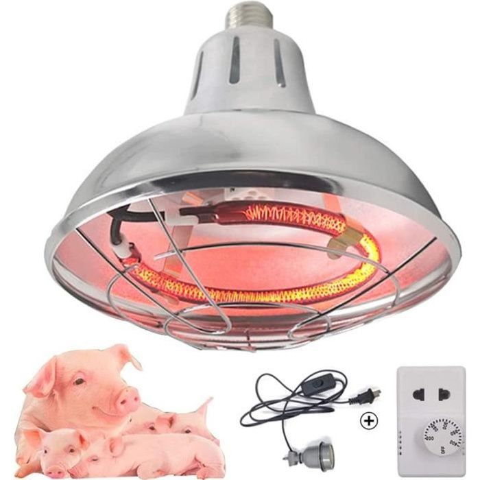 Jeffergarden Culture Thermostat de Lampe de Chauffage pour Poulet volaille et Porc Gardent au Chaud Les outils100-300W 