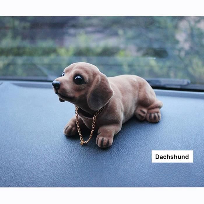 Figurine Chien Tête Qui Bouge – Résine – Décoration Tableau De Bord Voiture – Cadeau