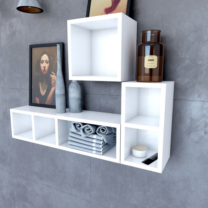 Etagère murale 40x20x20cm blanche de rangement 2 emplacements - PERSONALYZ DUO Etagère murale 40x20x20cm blanche de rangement 2 emplacements - PERSONALYZ DUO