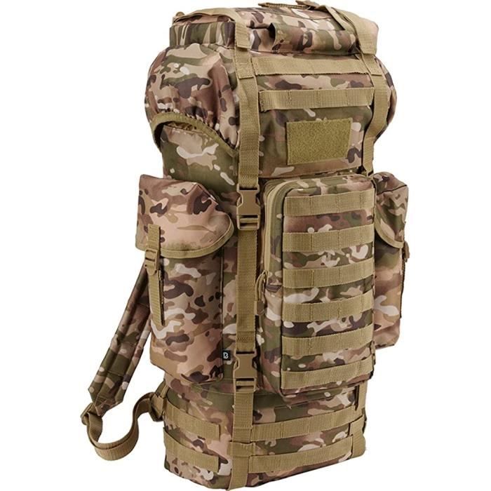 Sac à Dos Brandit 65L – Flecktarn (camo) – Polyester, Neuf Sous Emballage, EAN 4051773004494