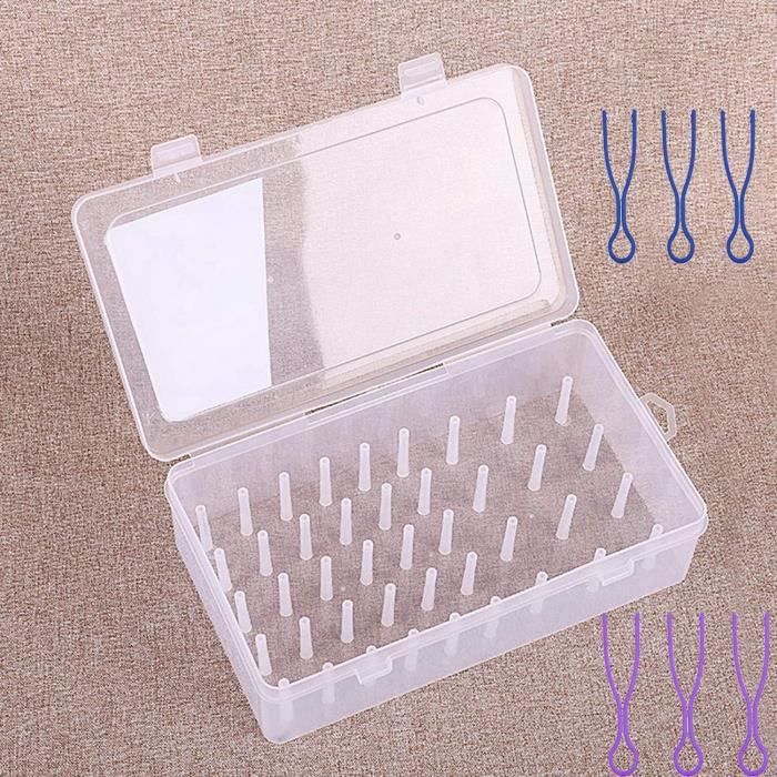 Fils Couture EULAPGOE Boîte De Rangement Pour 42 Bobines De Fil – Organiseur Couture Pratique Avec 42 Axes, Plastique Robuste Et Transparent Fils Couture EULAPGOE Boîte De Rangement Pour 42 Bobines De Fil – Organiseur Couture Pratique Avec 42 Axes, Plastique Robuste Et Transparent