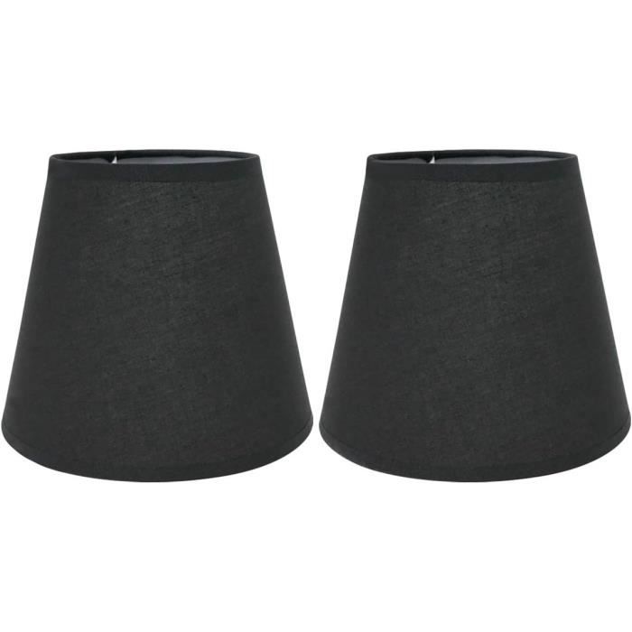 Lot De 2 Abat-jours E14 Pour Lampe De Chevet Ou Applique Murale - Tissu Floral, Lin Et Treillis - Dimensions 10x16x14 Cm - Décoration Salon, Chambre