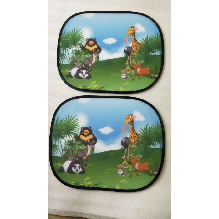 Lot De 2 Pare-Soleil Voiture Bébé 65x50 Cm - Rideaux Latéraux Avec Ventouses Pour Protection Solaire