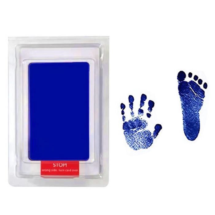 Kit Empreintes Main Et Pied Bébé Avec Cadre 4 Places - Cadeau Personnalisé Fête Des Pères En Bois Noyer
