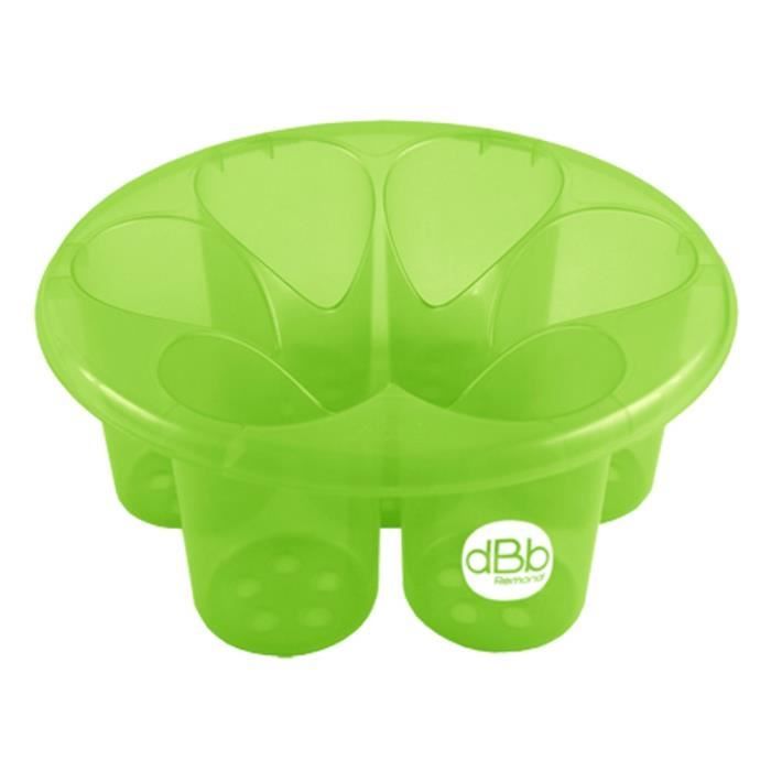 Porte-biberon égouttoir Fleur DBb Remond - Contient 6 Biberons, En Polypropylène Sans BPA - Couleur Turquoise Translucide - 8