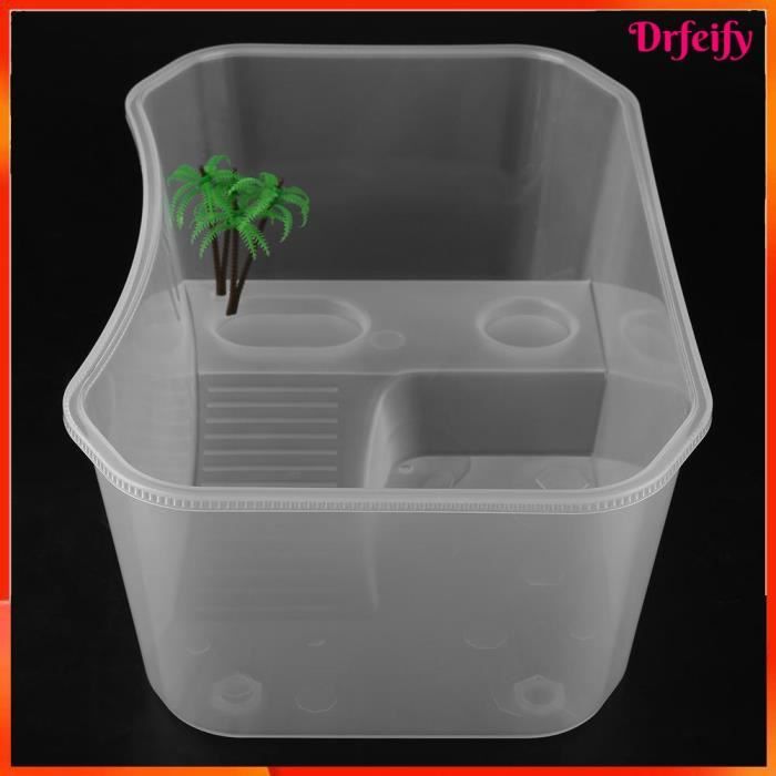 Meilleurs prix pour Aquarium en plastique pour tortue - DRFEIFY - Petit réservoir de poissons - Transparent - Blanc - 40*23*13cm