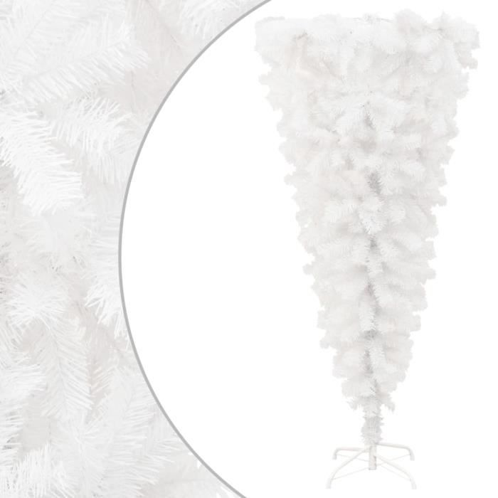 MSA Sapin de Noël artificiel renversé avec support Blanc 120 cm