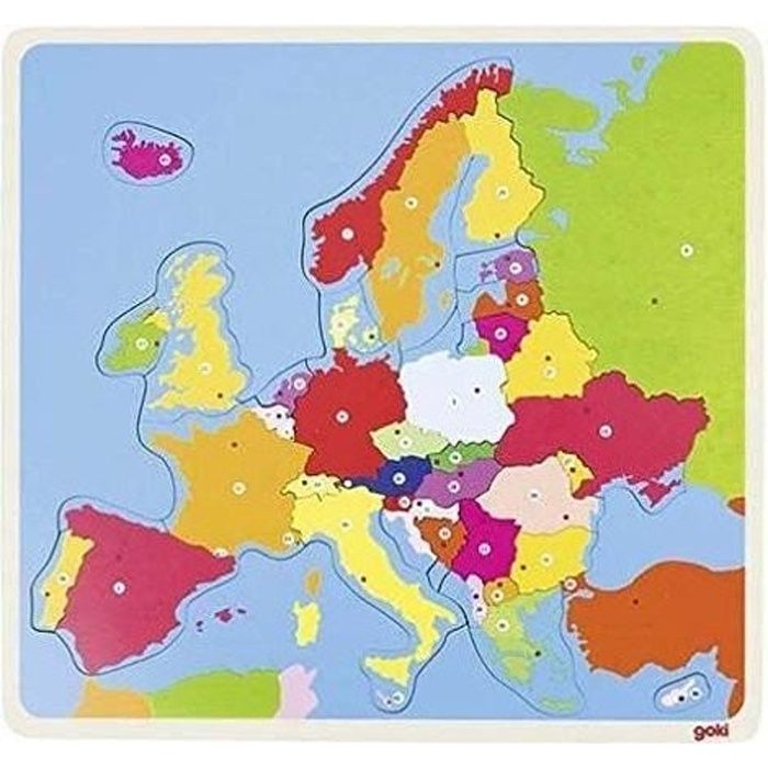 Puzzle en bois - GOKI - Europe - 35 pièces - Voyage et cartes Puzzle en bois - GOKI - Europe - 35 pièces - Voyage et cartes