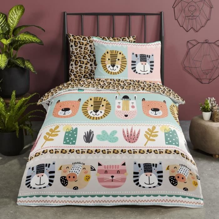 Good Morning Housse Couette Enfant Friends 140x200 220 Cm Multicolore Cdiscount Maison